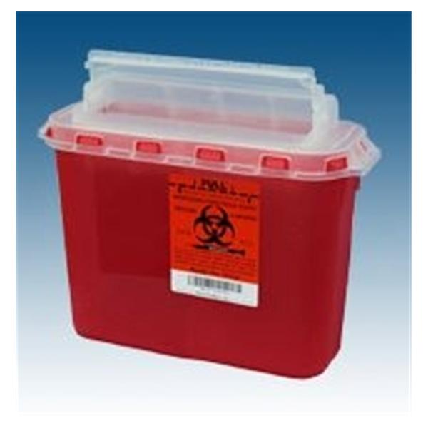 Container Sharps 5.4qt Plastic Red/Clear 20/Ca